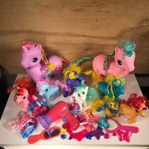 Gi-Go Wonder Ponies & Unicorn Lot 10 Pieces From 3” To 10” Accessories Lot